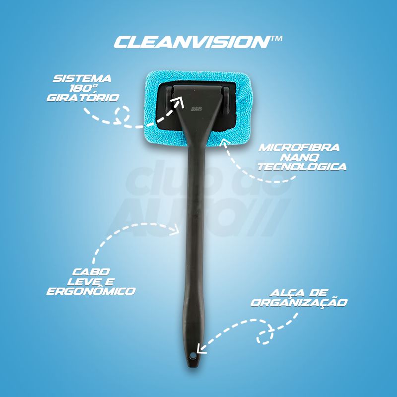 CleanVision™ Limpador de Parabrisa 180° Portátil Longo Alcance
